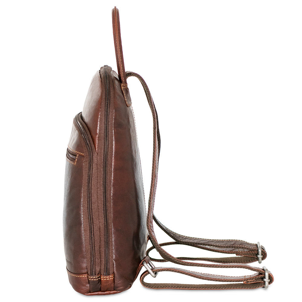 Voyager Small Backpack #7835 Brown Left Side