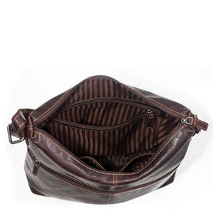 Voyager Uptown Hobo Bag w/Large Front Pocket #7874 Brown Interior