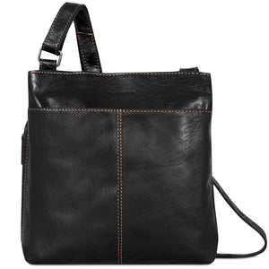 Voyager Small Zippered Crossbody Bag #7880 Black Front