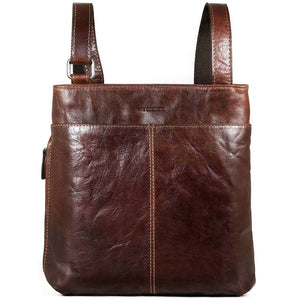 Voyager Small Zippered Crossbody Bag #7880 Brown Front