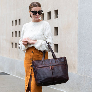 Voyager Uptown Tote Bag #7916 Brown Lifestyle