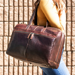 Voyager Uptown Duffle Tote Bag #7918 Brown Lifestyle
