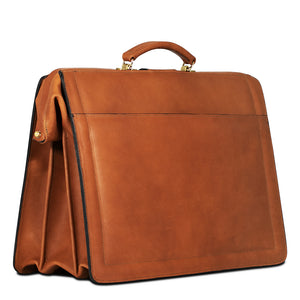 Belting Leather Classic Combination Lock Briefbag #9005 Tan Left Back