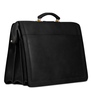 Belting Leather Classic Combination Lock Briefbag #9005 Black Left Back