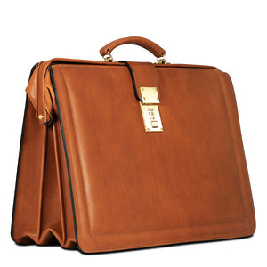 Belting Leather Classic Combination Lock Briefbag #9005 Tan Right Front