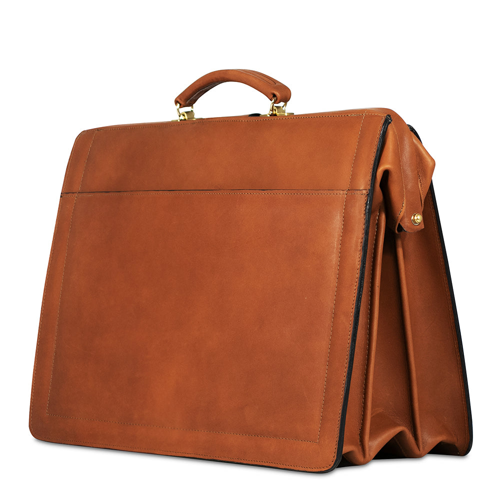 Belting Leather Classic Combination Lock Briefbag #9005 Tan Right Back