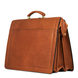 Belting Leather Classic Combination Lock Briefbag #9005 Tan Right Back