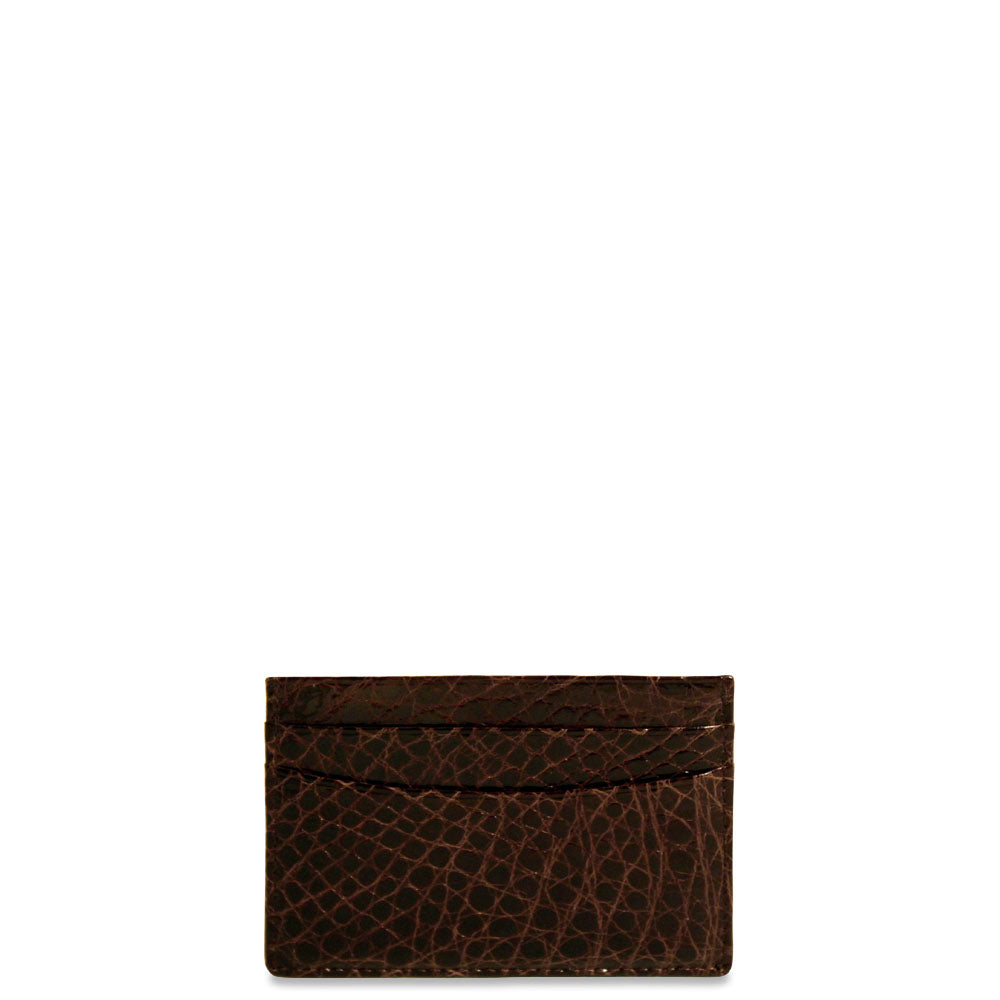 Jack Georges American Alligator Brown Evening Wallet #AL708 (Front)