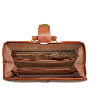 Belmont Classic Leather Briefbag #B2005 Cognac Interior