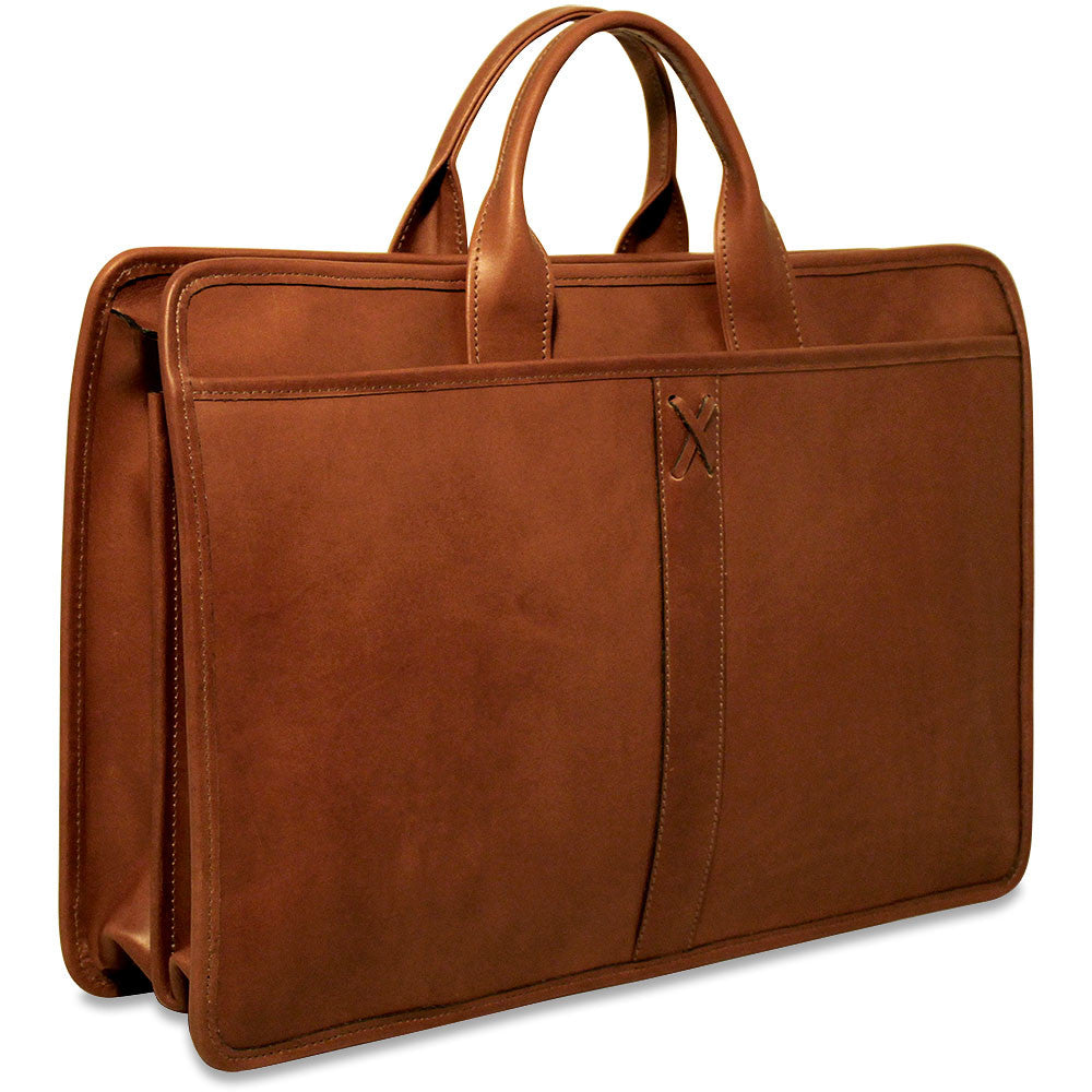 Belmont Professional Leather Briefcase #B2202 Cognac Right Front