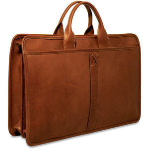Belmont Professional Leather Briefcase #B2202 Cognac Right Front