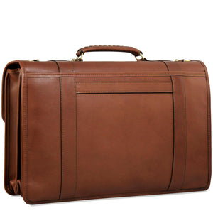 Belmont Executive Leather Briefcase #B2463 Cognac Right Back