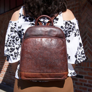 Voyager Floral Small Backpack #FL835 Brown Lifestyle