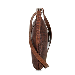 Hornback Croco Serena Crossbody Bag #HB622 Brown Right Side