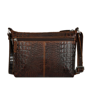 Hornback Croco Mini City Crossbody #HB810 Brown Back