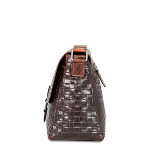 Voyager Woven Olivia Crossbody Bag #WF218 Brown Side
