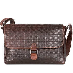 Voyager Woven Olivia Crossbody Bag #WF218 Brown Front