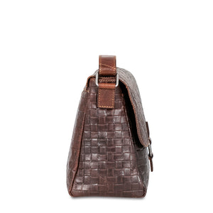 Voyager Woven Olivia Crossbody Bag #WF218 Brown Right Side