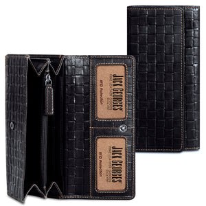 Voyager Woven Clutch Wallet #WF726 Black