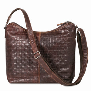 Voyager Woven Hobo Bag #WF814 Brown Back