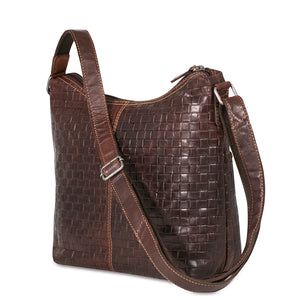 Voyager Woven Hobo Bag #WF814 Brown Right Back