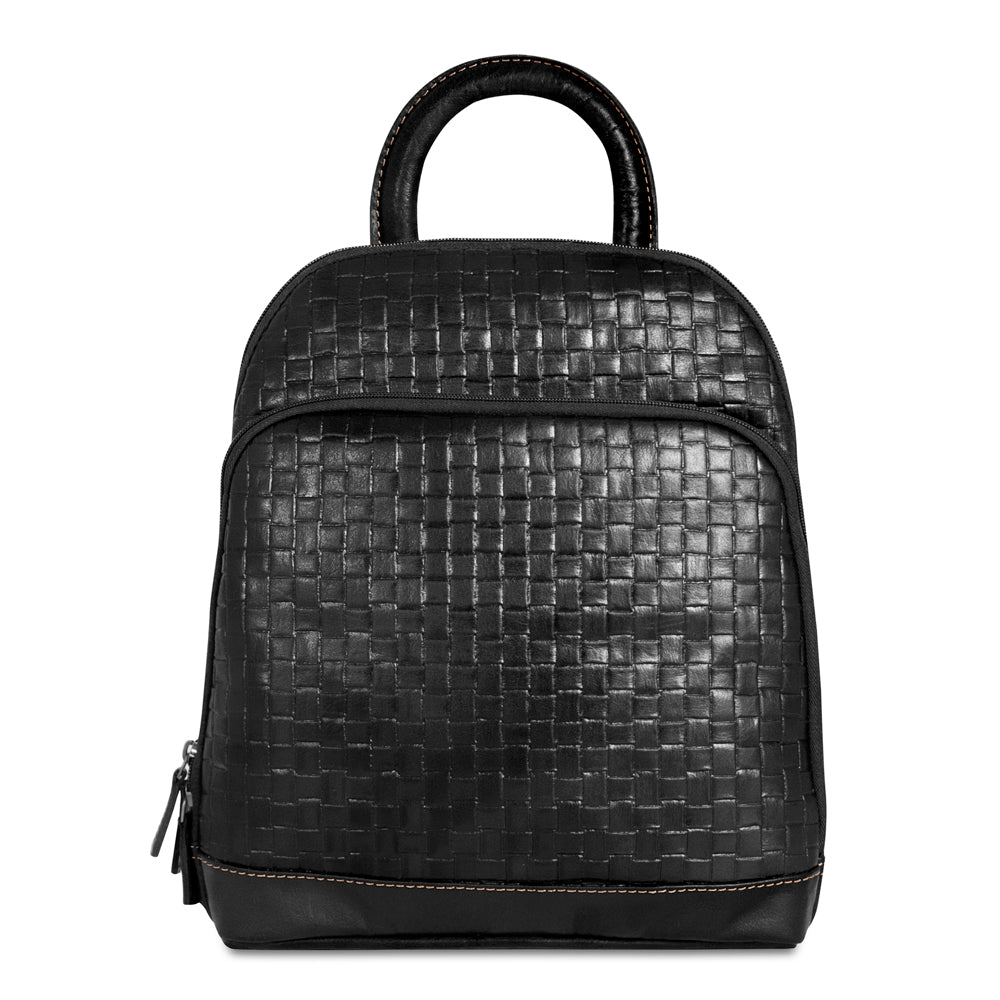 Voyager Woven Small Backpack #WF835 Black Front Right