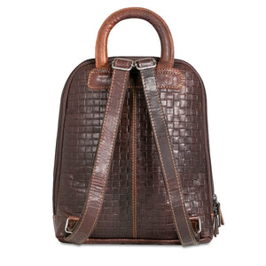 Voyager Woven Small Backpack #WF835 Brown Back