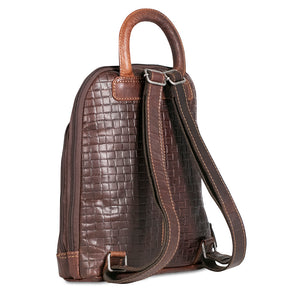 Voyager Woven Small Backpack #WF835 Brown Left Back