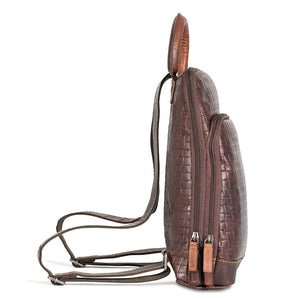 Voyager Woven Small Backpack #WF835 Brown Right Side