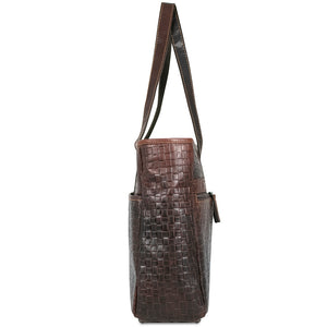 Voyager Woven Uptown Tote Bag #WF916 Brown Right Side