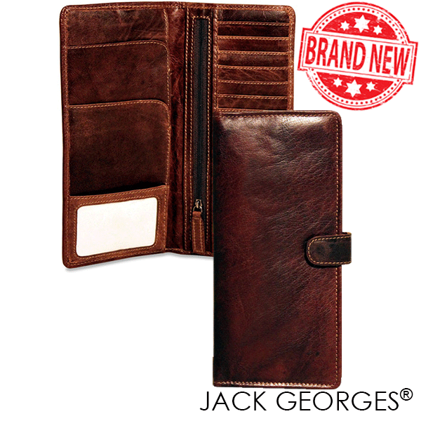 Jack Georges Genuine Ostrich #OS-709 Money Clip Tobac