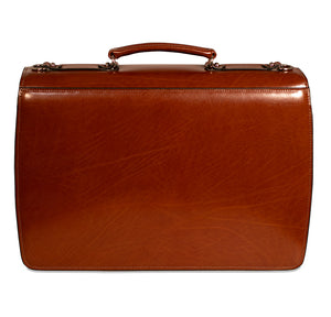 Elements Executive Leather Briefcase #4403 Cognac Back