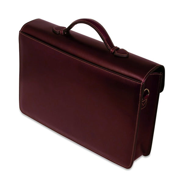 Leather Briefcase; Flap Over Slim - Elements #4501 | Jack Georges