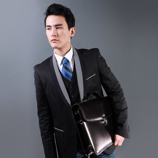 Leather Briefcase; Flap Over Slim - Elements #4501 | Jack Georges