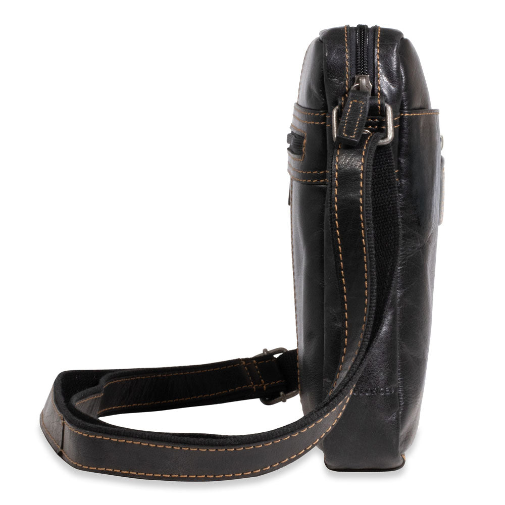 Leather Slim Crossbody w/Zippered Pocket Voyager #7213 | Jack Georges