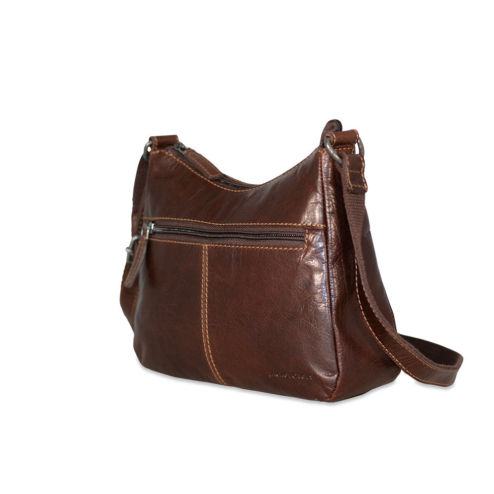 Voyager Sofia Hobo Bag #7215 Brown Left Front