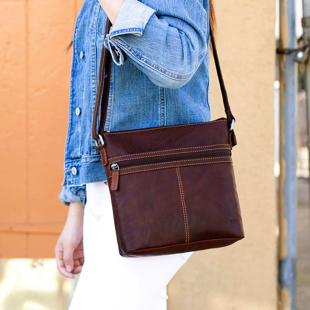 Leather Crossbody Bag - Women's - Voyager City #7298 | Jack Georges
