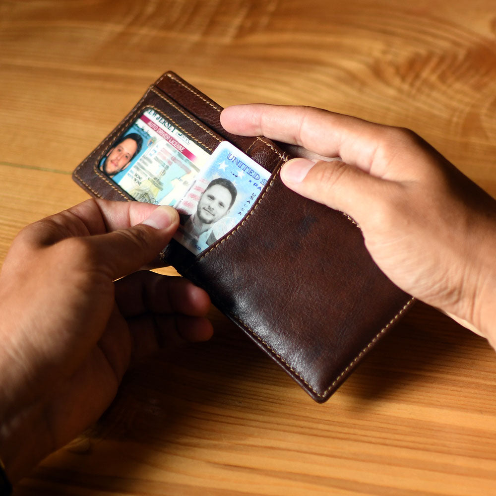 Leather Slim Bifold RFID Wallet - Voyager #7300 | Jack Georges