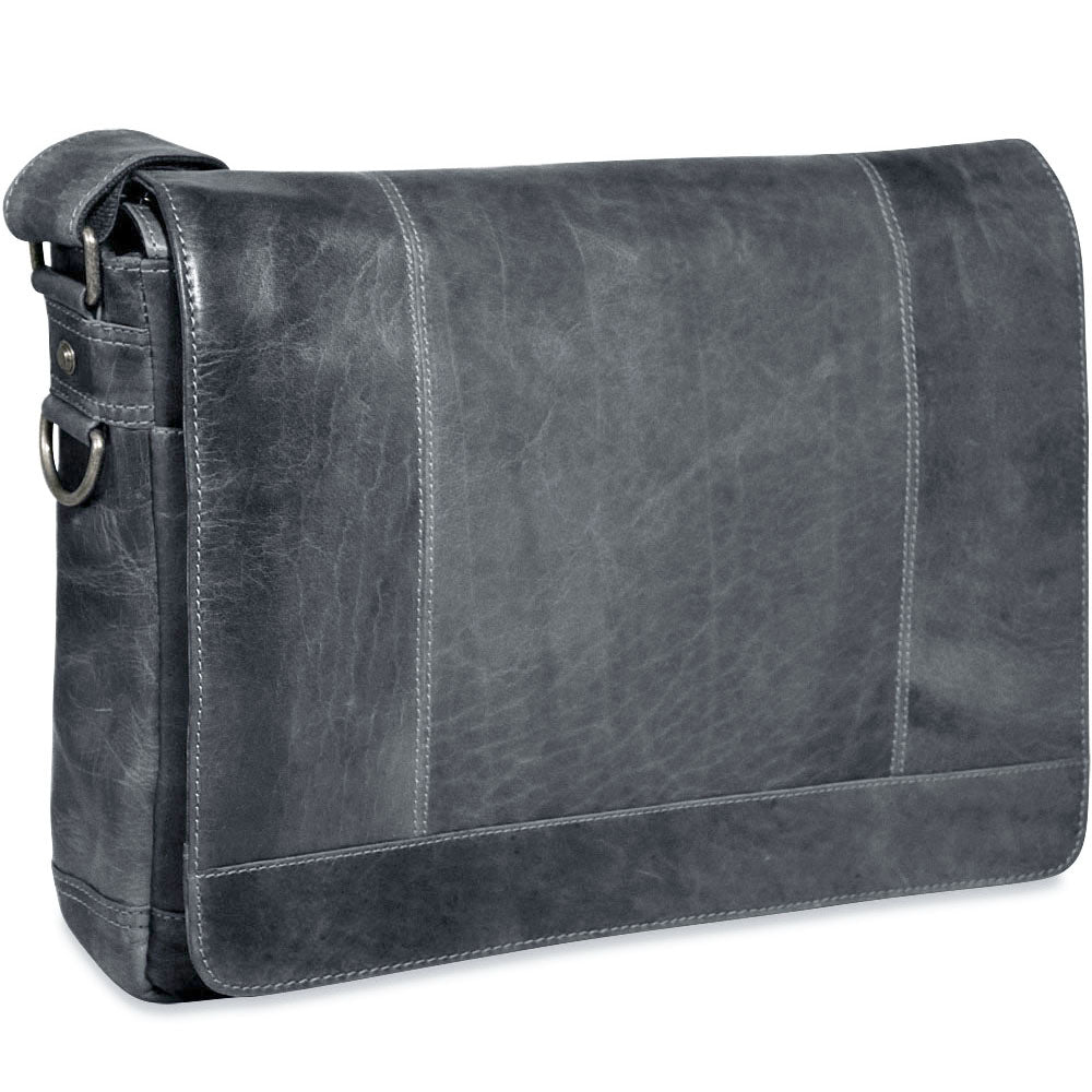 Voyager Full-Size Messenger Bag #7315 Slate Left Front