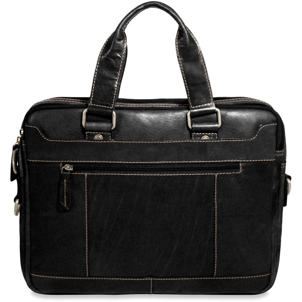 Leather Slim Briefcase, Zippered - Voyager #7320 | Jack Georges