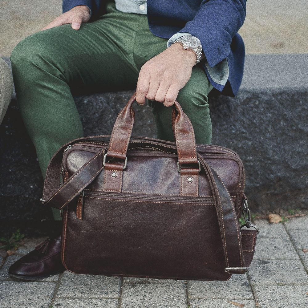 Leather Slim Briefcase - Voyager Professional #7321 | Jack Georges