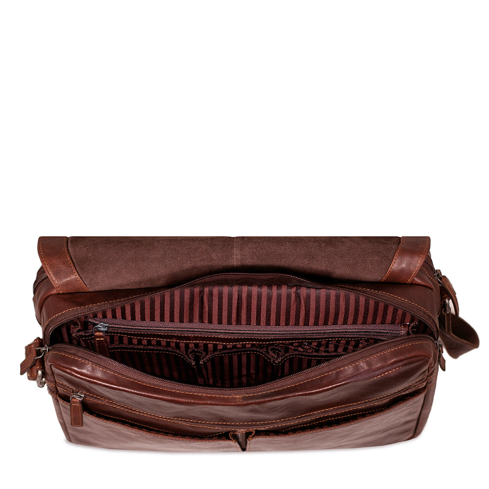 Leather Messenger Bag; Large, Travel - Voyager #7325 | Jack Georges