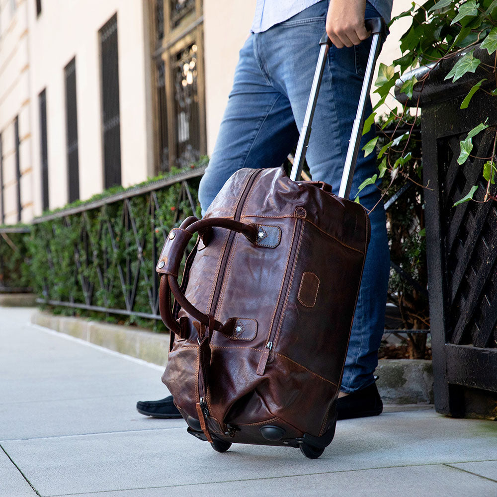 Mens Leather Duffel Bag - Handmade in the USA