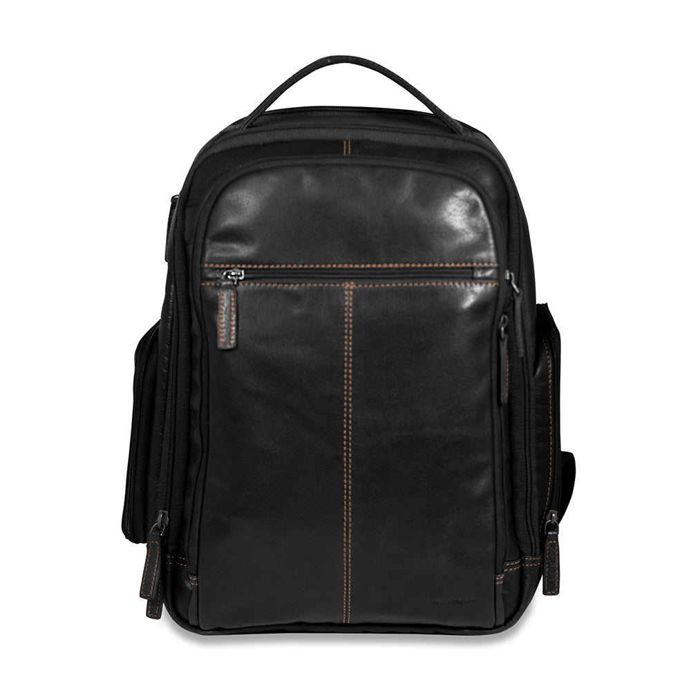 bytech biconic voyager laptop backpack tomtoc 40L - Water-resistant Weekender Bag STAINED BUFFALO LEATHER This tech leather backpack is perfect for the professional on the go Jack Georges | Mid-Size Tech