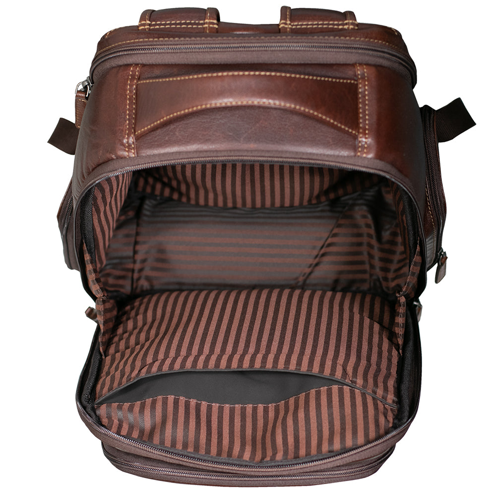 Leather Backpack Voyager #7523 Mid-size Tech Bag | Jack Georges