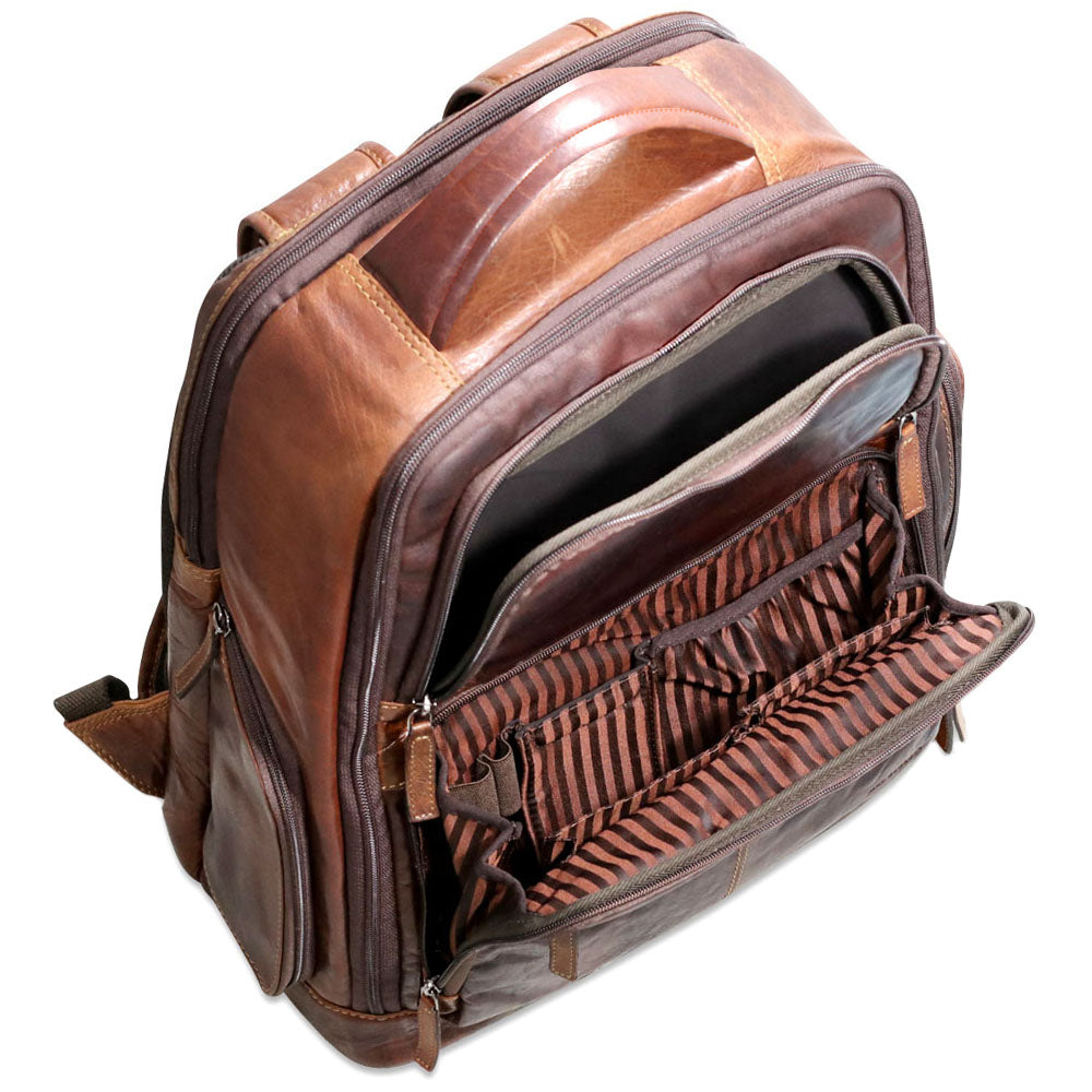 Voyager Tech Backpack #7527 Brown Interior Front