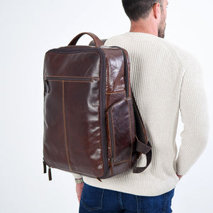 Voyager Large Travel Backpack - Brown - Lifestyle- 3qtr - Left