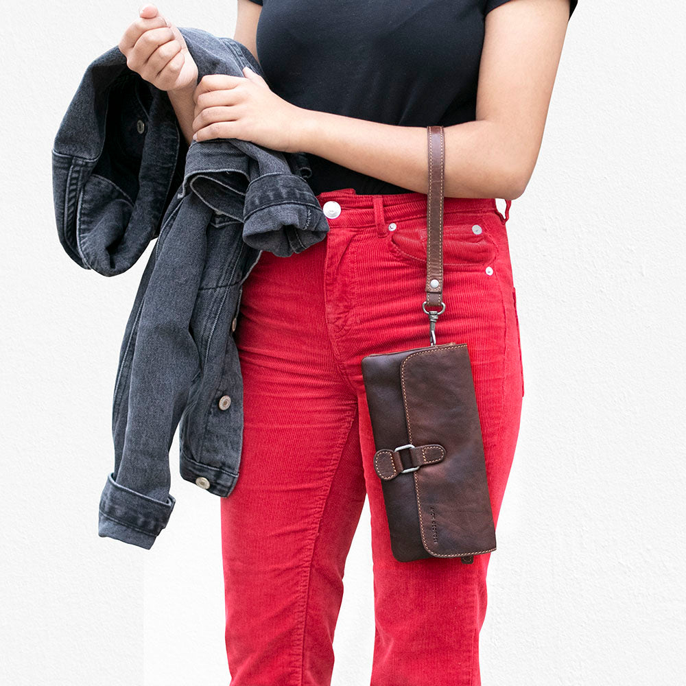 Leather Wristlet Clutch Bag - Voyager #7612 | Jack Georges