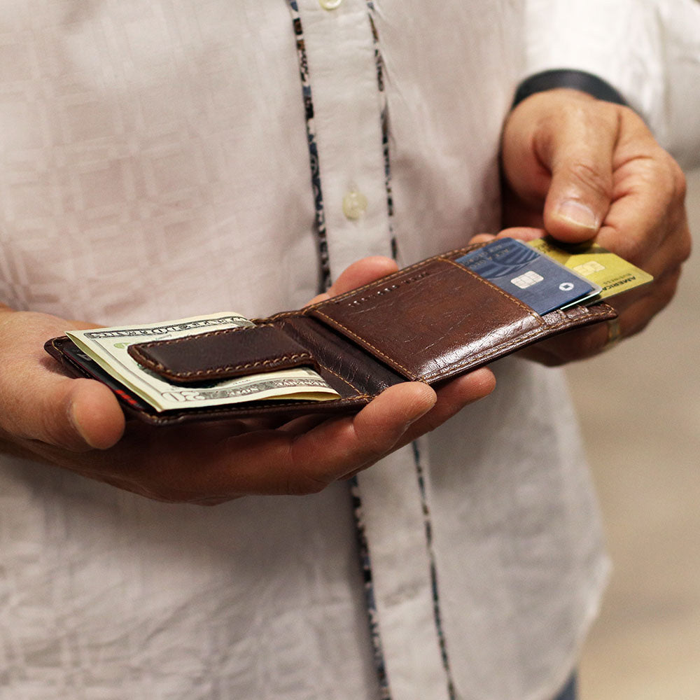 Leather Money Clip Wallet - Voyager Bifold RFID #7748 | Jack Georges