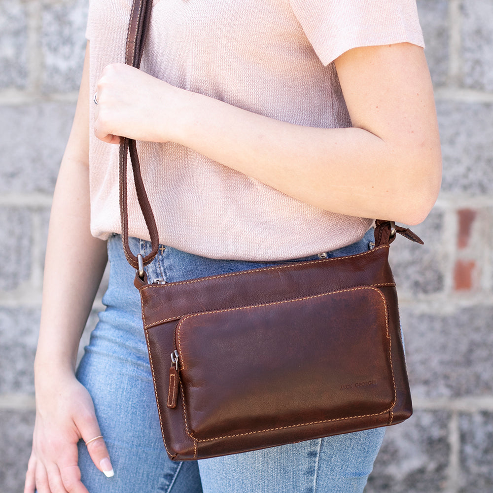 Leather Crossbody Bag - Voyager Mini City #7810 | Jack Georges